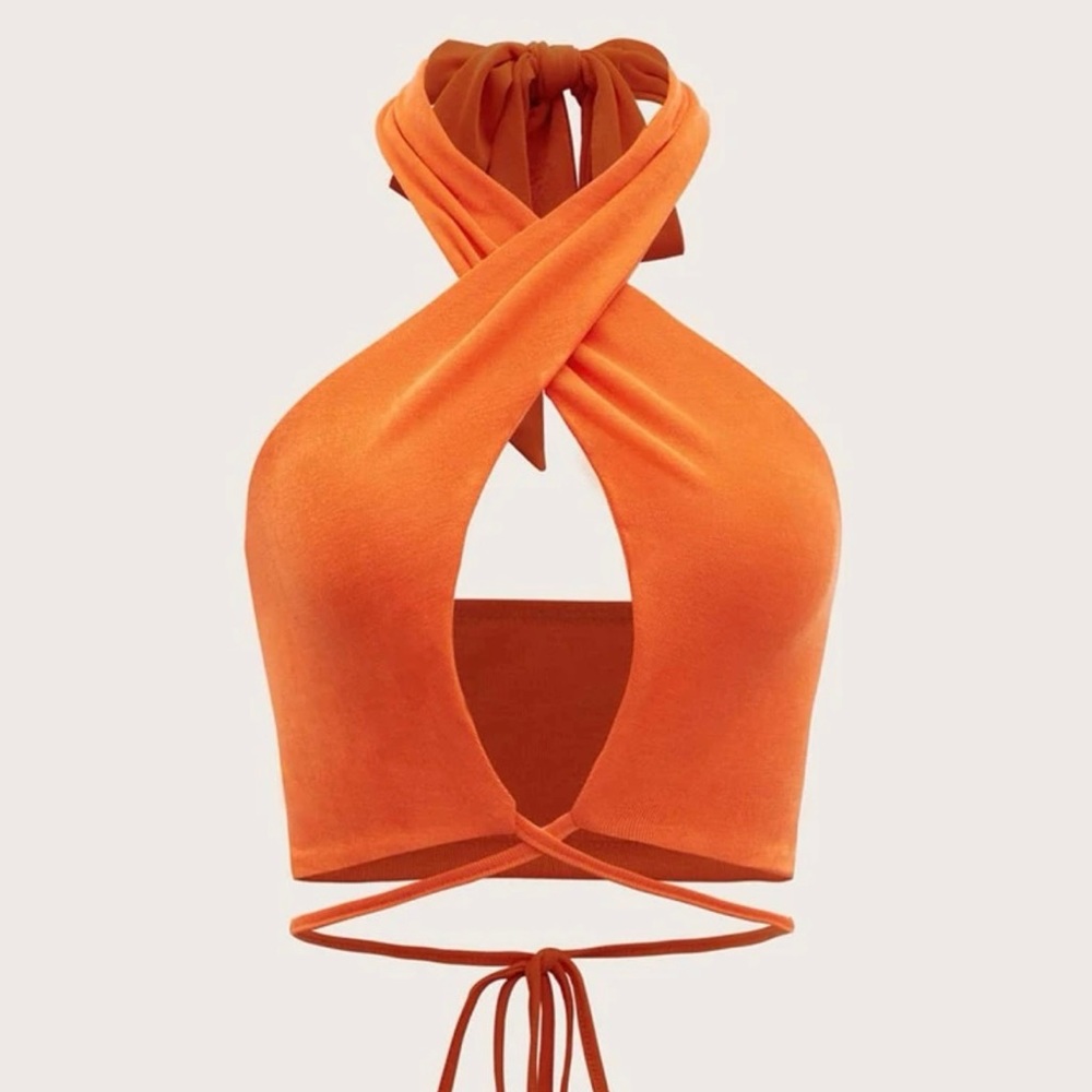Crop top orange shirt